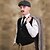 tanie Męskie kostiumy z lat 20.-Ryczące 20s 1920 roku Retro / vintage Stroje Kamizelka Kapelusz panamski Wielki Gatsby Czarleston Pan Moda Strój na bal maskowy Męskie Święta Halloween Karnawał Studniówka Wieczór panieński Festiwal