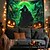 cheap Halloween Decoration-Halloween Decorations Green Skulls Hanging Tapestry Wall Art Large Tapestry Mural Decor Photograph Backdrop Blanket Curtain Home Bedroom Living Room
