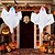 tanie Oświetlenie rekwizytów na Halloween-3szt halloweenowe dekoracje oświetlone białe światła ledowe ducha wiszące oświetlone duchy horror dekoracje drzwi wiszące nawiedzony dom halloween party scene układ rekwizyty