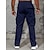 preiswerte Cargohosen-Herren Cargo-Hosen Jogginghose Chinos Tasche Gerader Schnitt Elastischer Bund Einfarbig tragbar Weich Volle Länge Täglich Heim Outdoor Sport Einfach Schwarz Marineblau Mikroelastisch