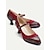 abordables Années 1950-Escarpins Mary Jane en cuir bordeaux et marron d&#039;inspiration vintage pour femmes, parfaits pour le travail et les occasions spéciales