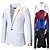 cheap Men&#039;s Classic Blazers-Men&#039;s Blazer Business Wedding Party Without Dress Pants Fashion Casual Spring &amp;  Fall Polyester Uniform Cloth Plain Printing Button Casual / Daily Single Breasted Blazer Black White Red Royal Blue