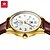 abordables Montres à quartz-Montre en quartz minimale OLEVS pour homme mode lumineuse calendrier étanche décoration en cuir