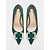 economico Formale-eleganti décolleté da donna in raso verde con fibbia in strass: perfette per matrimoni ed eventi formali