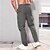economico Pantaloni cargo-Per uomo Pantaloni cargo A cordoncino Vita elastica Multi tasca Liscio Indossabile Esterno Giornaliero Campeggio e hiking Di tendenza Classico Nero Verde militare