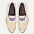 preiswerte Herren Pantoletten &amp; Slipper-Cremefarbene Loafer aus hochwertigem Rindsleder mit blauem Akzent für Herren – elegante und bequeme Slipper