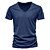 ieftine Tricouri din bumbac și in-Bărbați Tricou Cămăși care absorb umezeala Tricou din bambus Manșon scurt În V Vară Simplu Sport De Bază Casual Moale Casual Casă Stradă Alb Top tricou pentru bărbați