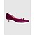 economico Formale-décolleté da donna con tacco a gattino in velluto bordeaux con fiocco di perle - scarpe eleganti per feste, matrimoni ed eventi speciali