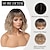 cheap Costume Wigs-Ombre Blonde Wigs for Women Short Wavy Wig with Bangs Ash Blonde Bob Wig with Dark Roots Medium Length Natural Synthetic Hair for Daily Party&amp;amp Cosplay Carnival Wigs