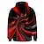 economico Pattern 3D-Per uomo Pop art Felpa con cappuccio Felpe Felpa Felpa con cappuccio Manica lunga Felpa con cappuccio Con cappuccio Fantastico Stampa 3D Rosso Blu Autunno Inverno progettista