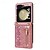 baratos Capa Samsung-telefone Capinha Para Samsung Galaxy Z Flip 7 Z Virar 6 Z Flip 5 Z Flip 4 Z Flip 3 Capa articulada Zíper com cordão Bling Glitter Brilhante Retro PC Couro PU