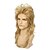 abordables Pelucas históricas-Peluca Mullet para hombres disfraz de los 70 y 80 peluca larga rubia rizada punk rocker peluca sintética disfraces de carnaval pelucas para hombres pelucas de Halloween