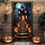 billige Halloween dørdeksler-halloween dørdekorasjoner halloween dørdeksler jack o lanterne dør billedvev gresskar kråke dør gardin dekorasjon bakteppe dør banner for inngangsdør gårdshus ferie fest dekor forsyninger