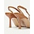 billiga Högklackade damskor-kvinnors beige och bruna broderade slingback klackar med rosettdetalj för sommaren och formella evenemang