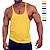 cheap Men&#039;s Active Tees &amp; Tanks-Men&#039;s Running Tank Workout Tank Muscle Tank Tops Deep U Sleeveless Yoga Sports Outdoor Casual Activewear Gym Breathable Soft Solid Color Crimped Royal Blue Crimped gray Activewear Cotton Blend