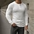 abordables T-shirt Henley décontracté-Homme T-shirt Chemise Henley Chemise à Manches Longues manche longue Uni Mode Designer Basique Classique Henley Vacances Rue Sortir Printemps &amp; Automne Blanche T-shirt Henley