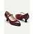 abordables Années 1950-Escarpins Mary Jane en cuir bordeaux et marron d&#039;inspiration vintage pour femmes, parfaits pour le travail et les occasions spéciales