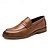 abordables Chaussures Sans Lacets &amp; Mocassins Homme-mocassins classiques en cuir marron pour hommes - chaussures habillées confortables à enfiler pour le travail et les vêtements décontractés