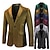 billiga Herrars klassiska kavajer-Herr Kavaj Formell kväll Ledigt / vardag Ljuv Alla årstider 65%Cotton 35%Polyester Enfärgad / vanlig färg Paljetter Fritid Bröllop Enkelknäppt Blazer Silver Svart Rubinrött Blå