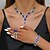 billige Smykkesett-Smykke Sett 4stk Strass Legering Øredobber Halskjeder Armbånd Dame Elegant Årgang Mote geometriske Geometrisk Form Smykkesett Til Bryllup Fest jubileum