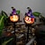 tanie Oświetlenie rekwizytów na Halloween-1pc słoneczna dynia oświetlona widmo światło trawnika halloween zewnętrzne światła ogrodowe wodoodporny ogród park chodnik dekoracja krajobrazowa żywica dynia światło na zewnątrz halloween rozświetlają dekoracje