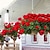 billige Kunstig blomst-kunstig rød pelargonium silkeblomster udendørs plantebusk 2 bundter kunstige blomster pelargonier til udendørs blomstret boligindretning indendørs have gårdhave vase grav kirkegård bord centerpieces