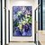 billige Blomster-/botaniske malerier-stor original kunst blomstrende orkide blomst oljemaleri abstrakt blå lilla gul blomst veggkunst stue dekor palett kniv maleri uinnrammet