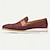 cheap Men&#039;s Slip-ons &amp; Loafers-Men&#039;s Loafers &amp; Slip-Ons Crochet Penny Loafers Classic Loafers Leather Italian Full-Grain Cowhide Nylon Woven Comfortable Slip Resistant Loafer Brown