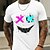 economico Magliette grafiche da uomo-Camicetta grafica a maniche corte da uomo con volto splatter X-Eye vestibilità ampia collo tondo
