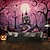 cheap Halloween Wall Tapestries-Pink Halloween Decorations Forest Hanging Tapestry Wall Art Large Tapestry Mural Decor Photograph Backdrop Blanket Curtain Home Bedroom Living Room Decoration