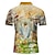 abordables Polo estampado para hombre-Hombre Estampados &quot;Pascua de Resurrección  &quot; Jesús POLO Camiseta de golf Mangas cortas Camisa Cuello Vuelto Exterior Calle Amarillo Rosa Azul Piscina Verde Trébol Estampado Abotonar Ropa Moda Design