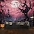 cheap Halloween Wall Tapestries-Pink Halloween Decorations Forest Hanging Tapestry Wall Art Large Tapestry Mural Decor Photograph Backdrop Blanket Curtain Home Bedroom Living Room Decoration