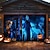 preiswerte Halloween Garagentorabdeckung-Halloween-Türdekorationen für draußen, Halloween-Garagentorabdeckung, Kürbis-Hexe-Banner, gruseliges Schloss, große Kulisse für den Urlaub, Garagentor für draußen, Wanddekoration für Zuhause
