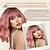 baratos Perucas de festa-Perucas Curtas Cacheadas com Franja Perucas Wavy Bob para Mulheres Perucas Sintéticas Resistentes ao Calor Perucas Comprimento Ombro Halloween Cosplay Festa