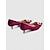 economico Formale-décolleté da donna con tacco a gattino in velluto bordeaux con fiocco di perle - scarpe eleganti per feste, matrimoni ed eventi speciali