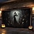 billige Halloween garasjeportdeksel-halloween dørdekorasjoner utendørs halloween garasjedørdeksel kirkegård skummel dyster banner stort billedvev bakteppedekorasjon for ferie utendørs garasjedør hjem veggdekorasjoner