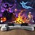 cheap Halloween Wall Tapestries-Halloween Decorations Blacklight Tapestry UV Reactive Glow in the Dark Glow Party Haunted House Psychedelic Trippy Misty Hanging Tapestry Wall Art Mural for Living Room Bedroom Witch Pumpkin