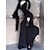 economico Vestiti-Punk &amp; Gotico Vestito Strega Morticia Addams Tinta unica Costume Per donna Fantasia Notte di Valpurga Halloween Carnevale Festa / Sera Adulti Vestito