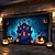levne Halloween kryt na garážová vrata-halloween dveře dekorace venkovní halloween kryt garážových vrat dýně lebka banner kostra venku velké pozadí dekorace pro dovolenou venkovní garážová vrata domácí nástěnné dekorace