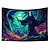 cheap Halloween Wall Tapestries-Halloween Decorations Blacklight Tapestry UV Reactive Glow in the Dark Glow Party Haunted House Psychedelic Trippy Misty Hanging Tapestry Wall Art Mural for Living Room Bedroom Witch Pumpkin