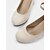 ieftine Block Heels-pantofi cu toc mijlociu cu accent cu funde din piele intoarsa bej cu bretele la glezna - pantofi eleganti de dama pentru birou, nunti si ocazii formale