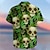 halpa Halloween-paidat-Pääkallot Havaijilainen Vapaa-aika Miesten Button Up paita Lyhythihainen Juhlat / Ilta Päivittäin Loma Kesä Kauluspaidat Painike ylös 3D-tulostus Ohut Apila Polyesteri