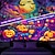 billige Veggtepper-halloween dekorasjoner blacklight billedvev uv reaktiv glød i mørket glød fest jack o lanterne psykedelisk by trippy tåkete hengende billedvev veggkunst veggmaleri for stue soverom