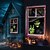 cheap Halloween Wall Tapestries-Halloween Window Cover Decorations, Fabric Witches Creepy Halloween Curtain Horror Movie Poster Window Door Covering Decor for Haunted House, Scary Halloween Window Clings Decals Indoor Outdoor