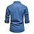 economico Camicie da uomo-Per uomo Camicia Camicia in chambray Camicia con bottoni Maglietta informale Blu denim Nero Blu marino Azzurro Manica lunga Liscio Colletto Giornaliero Da mare Abbigliamento Di tendenza Informale