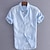 economico Vacanza-Per uomo Camicia camicia di lino Camicia estiva Abbigliamento mare Camicia con bottoni Liscio Da mare Curise Nero Bianco Blu Verde Manica corta Colletto Estate Primavera Abbigliamento