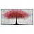 abordables Peintures fleurs/botaniques-peinture à l&#039;huile faite à la main sur toile, décoration murale, arbre d&#039;argent rouge abstrait moderne pour salon, décoration d&#039;intérieur, peinture roulée sans cadre, non étirée