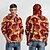 billiga 3D Mönster-Herr Huvtröja Huvtröjor Tröja Mode Dagligen Långärmad Huva Semester Streetwear Rubinrött Tryck Vinter Vår &amp; Höst Designer