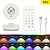 ieftine Lumini decorative-Lampă de dulap cu LED-uri RGB magnetice reîncărcabile cu telecomandă, culoare RGB schimbătoare, opțiuni alb cald și neutru, luminozitate reglabilă, lampă decorativă pentru casă reîncărcabilă prin USB