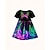 ieftine Rochie 3D Fluture-Girls ' 3D Grafic Fluture Rochie Manșon scurt Vară Primăvară Vacanță Zilnic Concediu Prințesă Frumoasa Dulce Copii 4-12 ani Rochie casual Rochie A line Lungime Genunchi Fit regulat